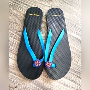 Tory Burch Flip Flips Navy & Blue 8M